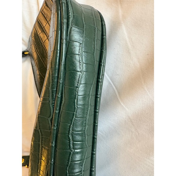 JW PEI Women's Dark Green Croc Embossed Vegan Leather Shoulder Bag Purse - Picture 6 of 7